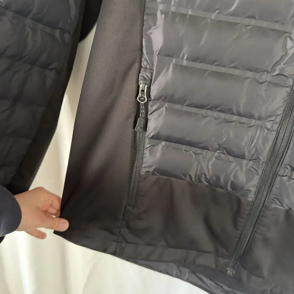 Gerry Puffer Jacket Men's Large Black Full Zip Hooded Pockets Nylon Polyester Fi